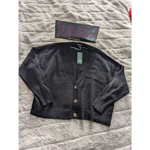 NWT Wild Fable Black Button Front Sweater XXL
